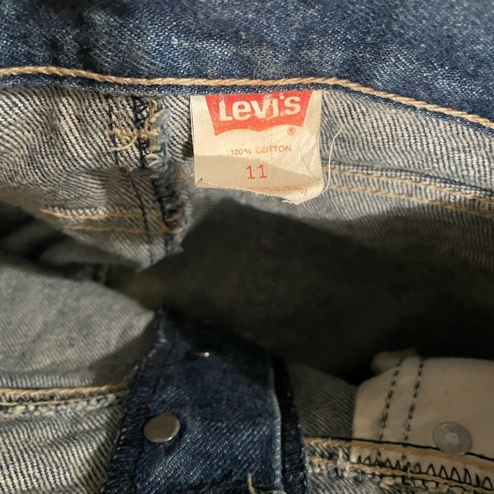 Levi Strauss & Co. Vintage Gold Label Button Fly Cotton Denim Jean Skirt Junior - Picture 4 of 5